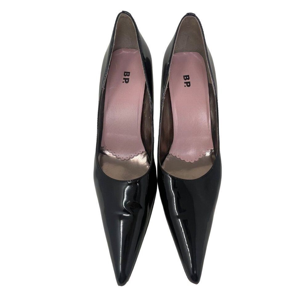 NOT FOR SALE BP.  Black Patent Leather Pointed Toe Pumps Size 8.5M Leather Upper